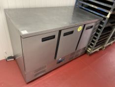Polar Refrigeration Stainless Steel Three Door Chilled Counter Unit 1370 x 700 x 880mm