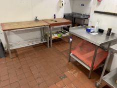 4 x Preparation Tables - 2 x with Acrylic Chopping Boards