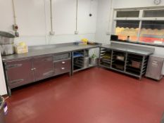 6 x Metal Preparation Tables and Grundy Bin