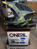 O'Neal Backflip Helmet Strike V.23, Black / Neon Yellow (Adult XL), Boxed