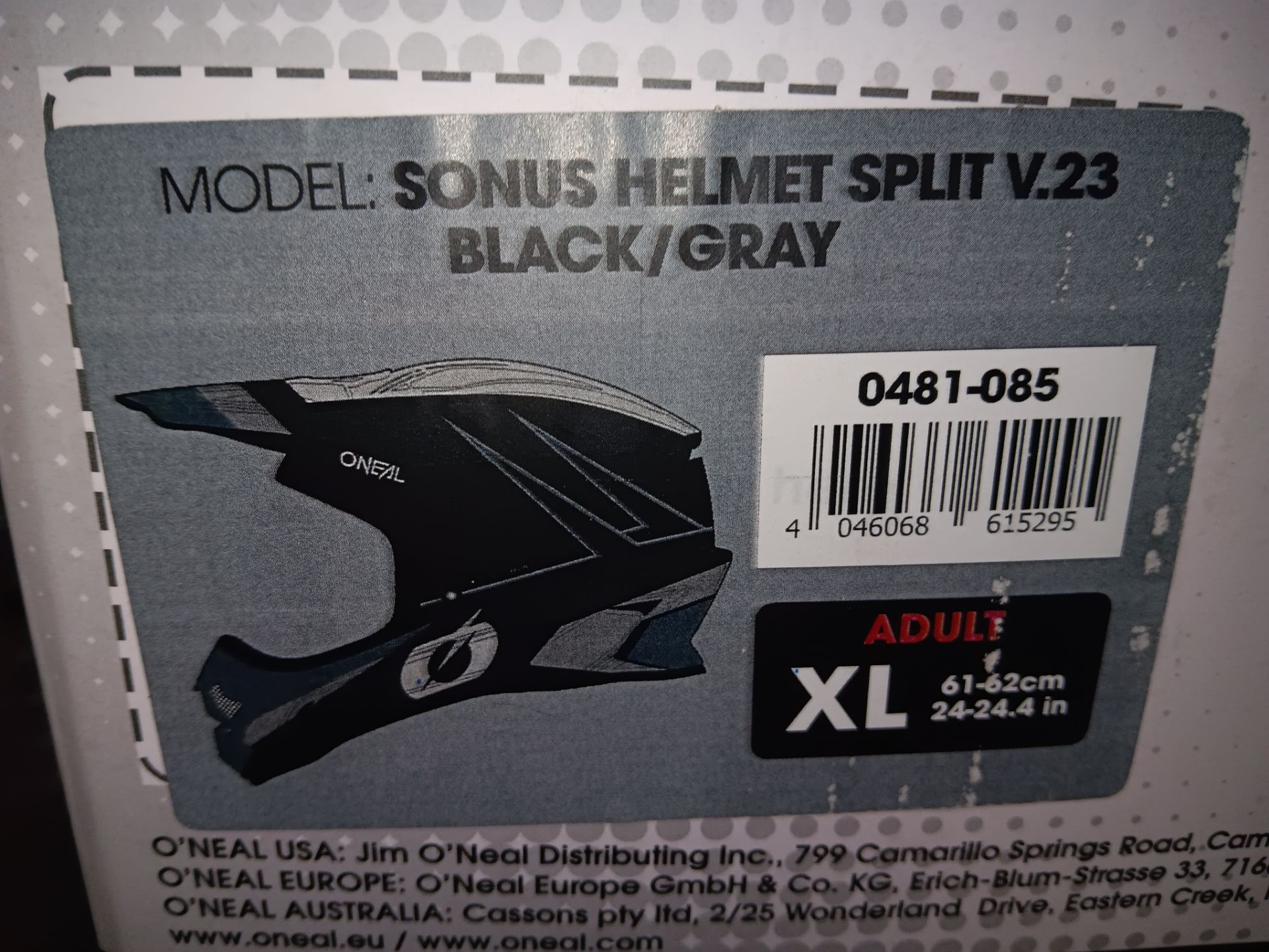 O'Neal Sonus Helmet, Split V.23 Black / Grey (Adult XL), Boxed - Image 2 of 2