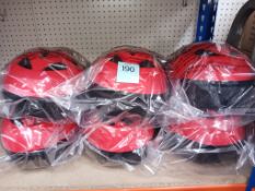 6 x One23 Helmet and Pad Set, Red (Size 48-54, Suitable for age 2-7)