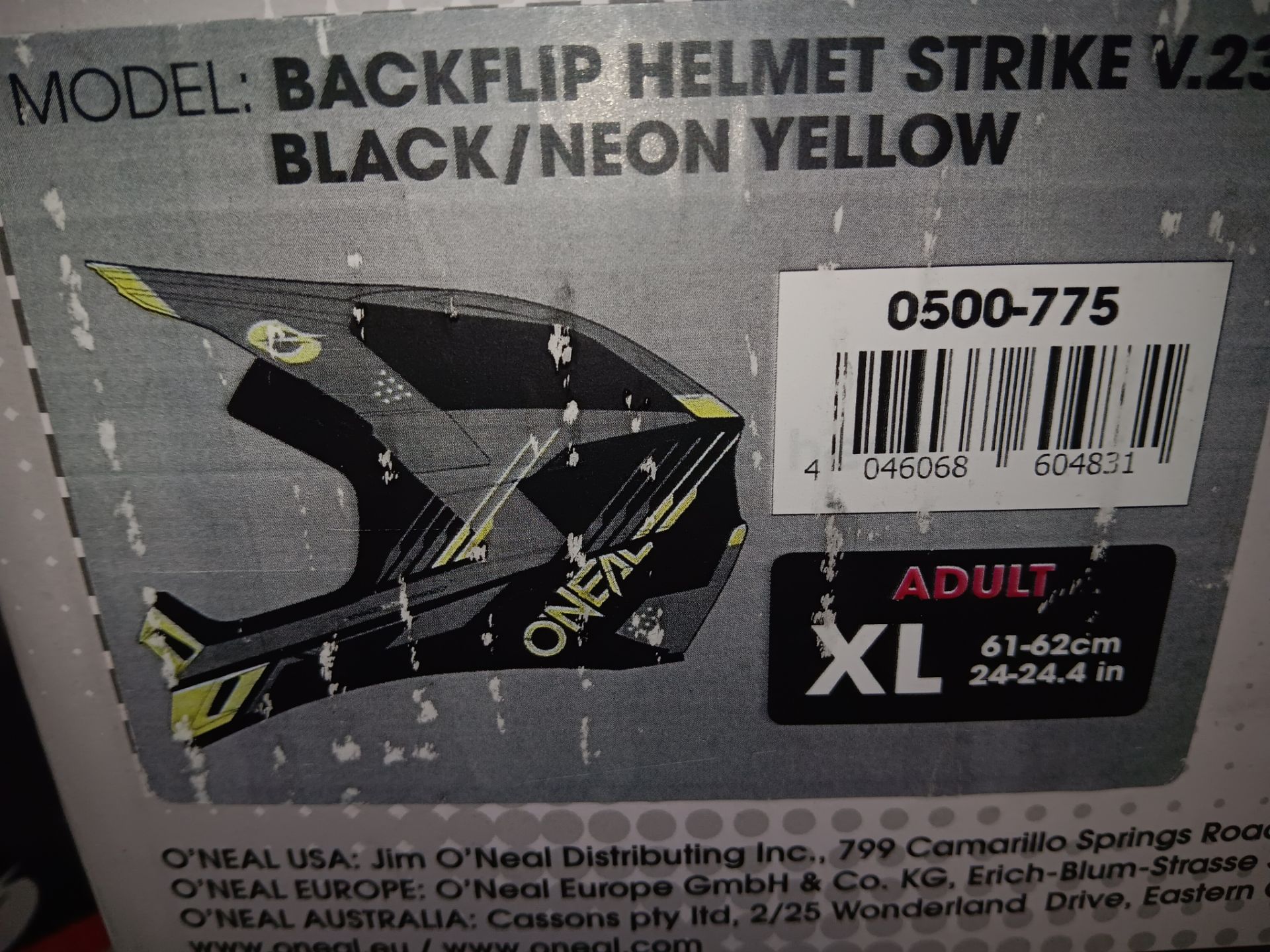 O'Neal Backflip Helmet Strike V.23, Black / Neon Yellow(Adult XL), Boxed - Bild 2 aus 2