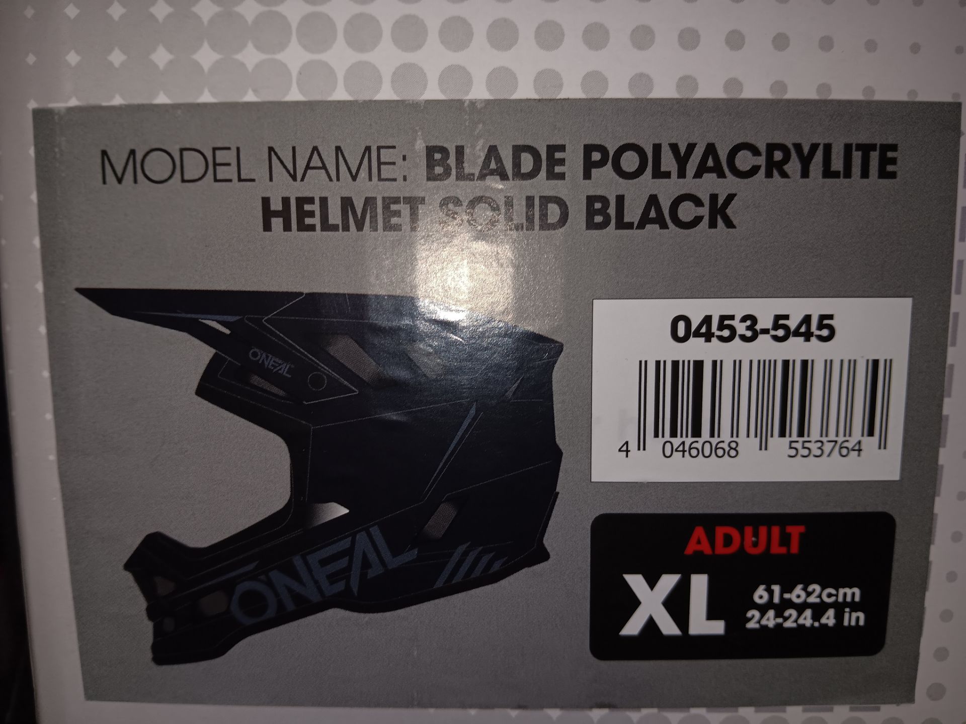 O'Neal Blade Polyacrylite Helmet, Solid Black (Adult XL), Boxed - Bild 2 aus 2