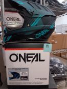 O'Neal Backflip Helmet Strike V.23, Black / Teal (Adult XL), Boxed