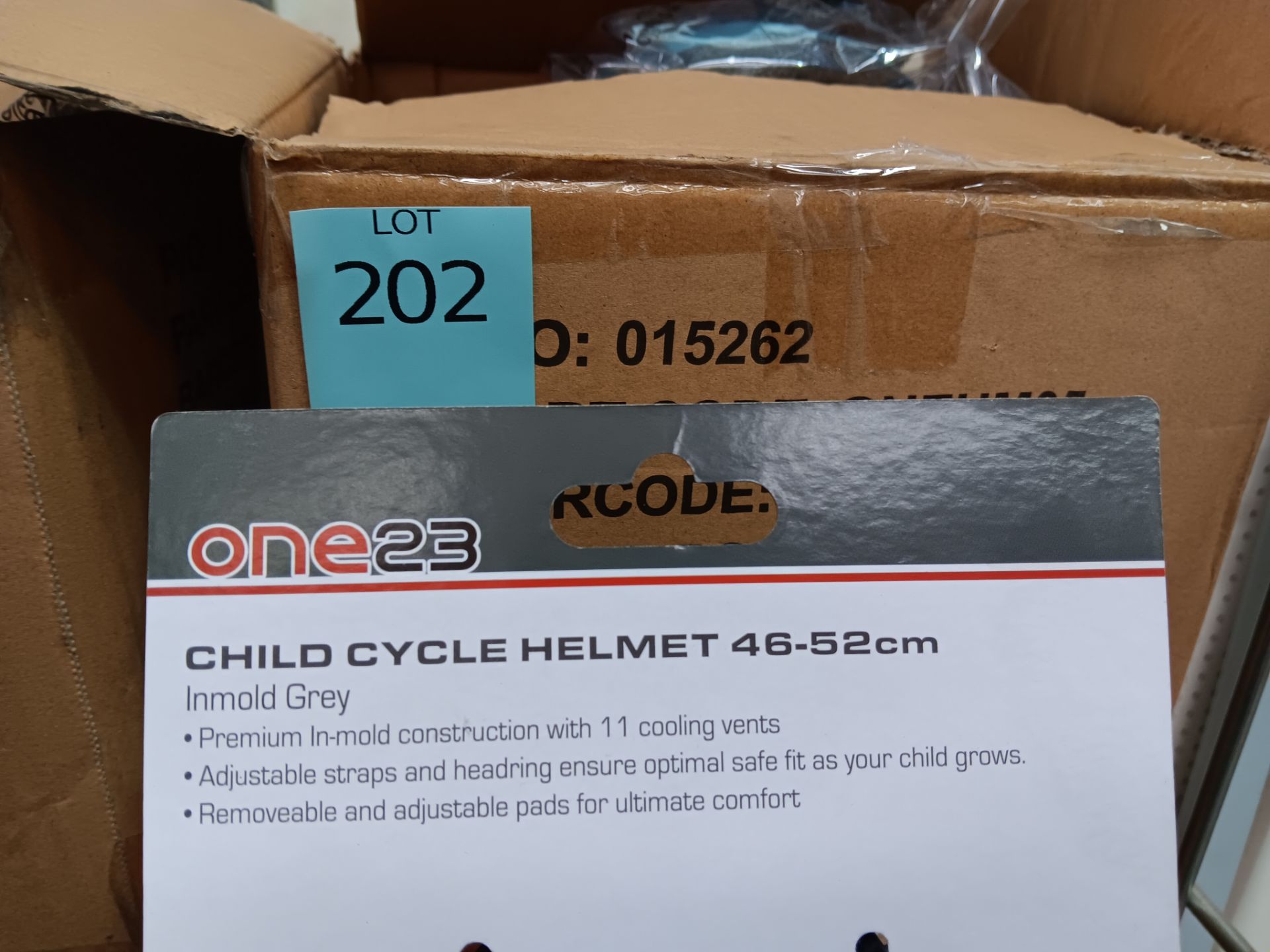22 x One23 Y-42XS Child Cycle Helmet, Inmold Grey (Size 46-52) (Trolley cage not included) - Image 3 of 3