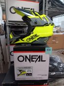 O'Neal Backflip Helmet, Strike Black / Neon Yellow (Adult L), Boxed