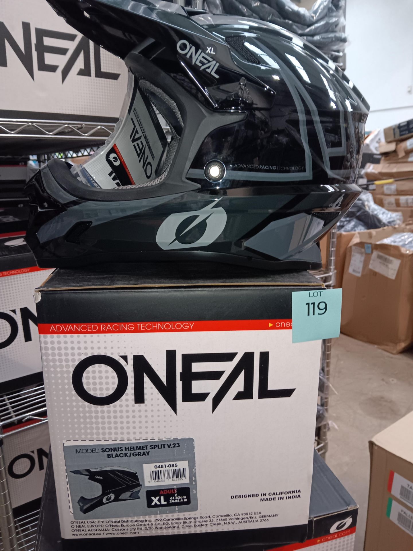 O'Neal Sonus Helmet, Split V.23 Black / Grey (Adult XL), Boxed