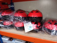 7 x One23 Helmet and Pad Set, Red (Size 48-54, Suitable for age 2-7)