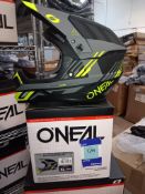 O'Neal Backflip Helmet Strike V.23, Black / Neon Yellow (Adult XL), Boxed