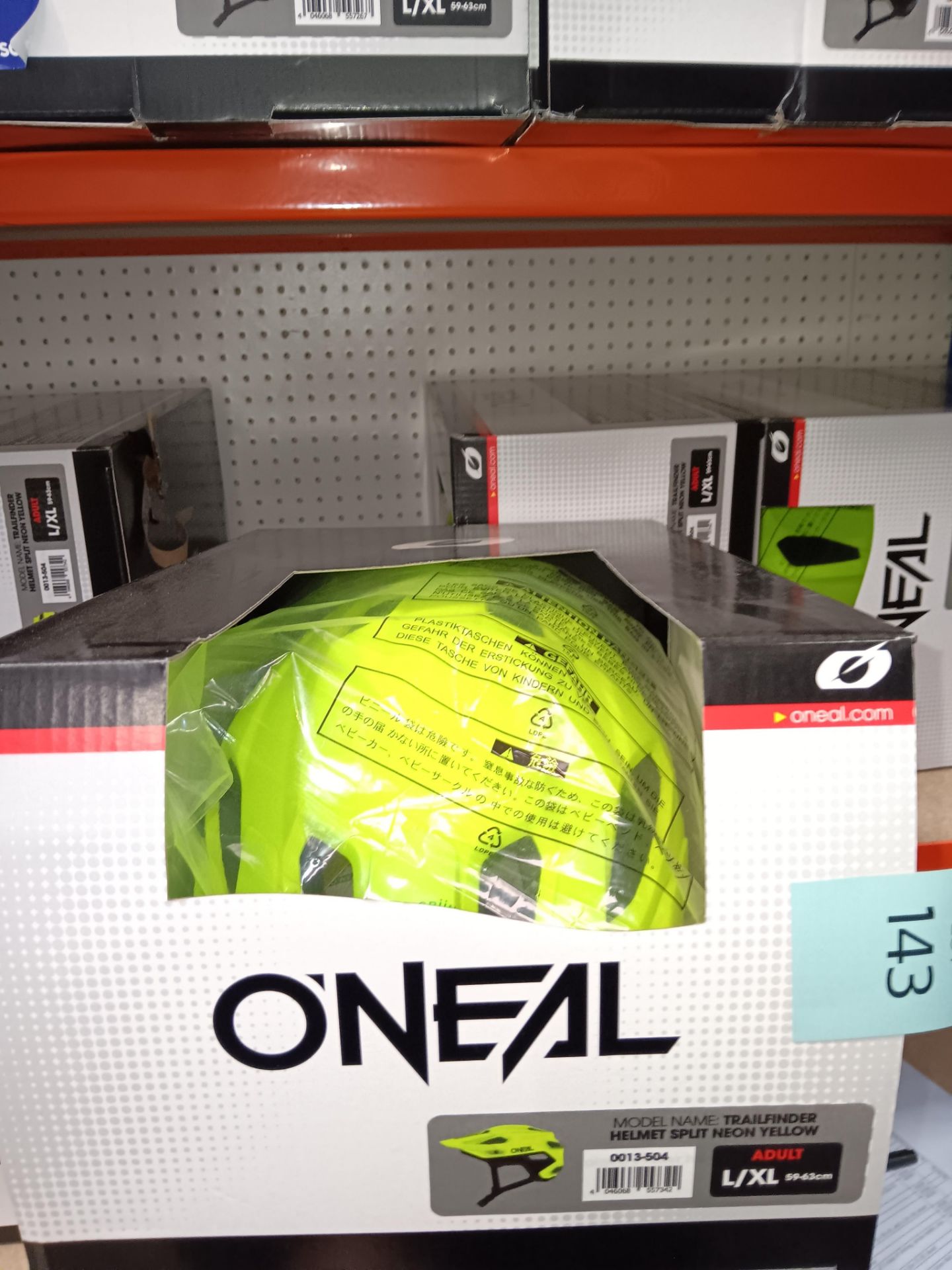 7 x O'Neal Traildfinder Helmet, Split Neon Yellow (Adult L/XL), Boxed
