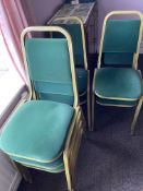 10x Gold Framed Green Upholstered Banqueting Chairs. Please not these are located on the second floo