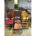 Qty of Wooden Furniture inc. High Chairs