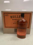 1 x Box (six bottles) of Bulleit Bourbon Frontier Whiskey 70cl 45%