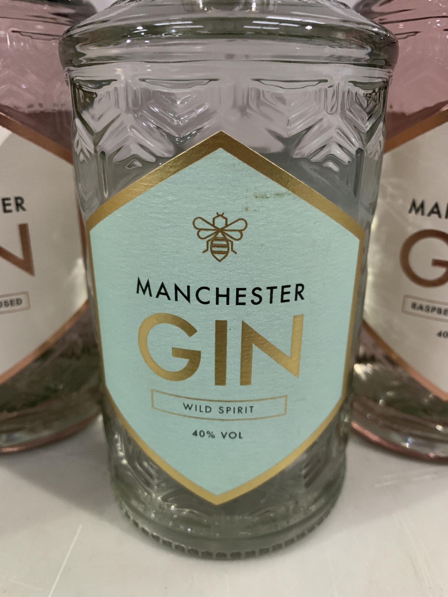3 x Bottles of Manchester Gin Including; 2 x Raspberry Infused 70cl 40% and 1 x Wild Spirit 50cl 40% - Image 2 of 5