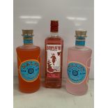 3 x Bottles of Gin Including: 1 x Malfy Con Arancia Blood Orange 70cl 41%; 1 x Malfy Gin Rosa Pink G