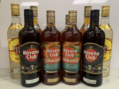 10 x Bottles of Havana Club Rum Including: 2 x Three Year Aged 70cl 40%; 2 x 'Especial' 70cl 40%; 4