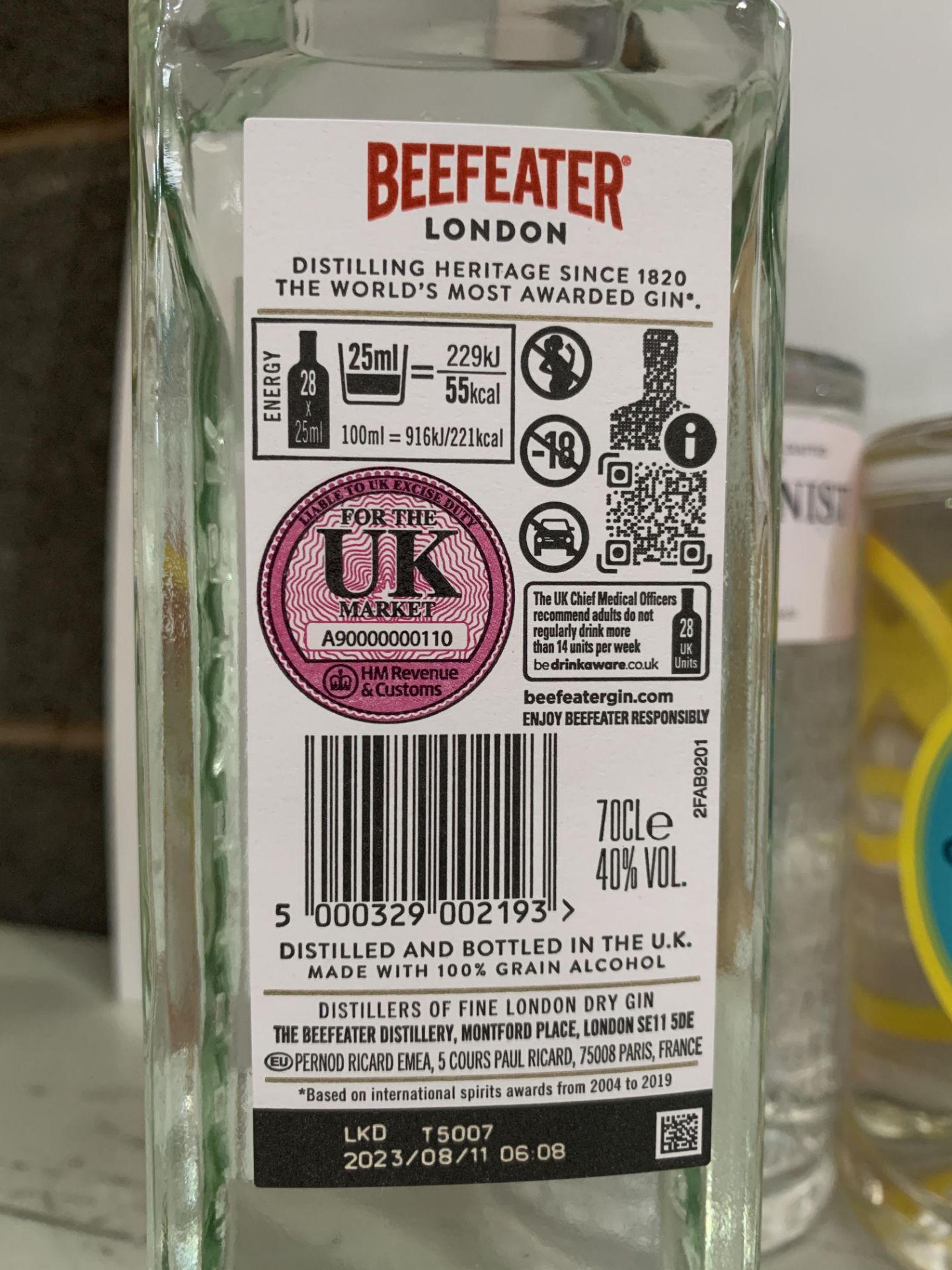 7 x Bottles of Gin Including: 1 x Beefeater Pink Strawberry 70cl 37.5%; 1 x Beefeater London Dry 70c - Image 3 of 13