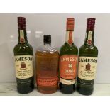 4 x Bottles of Whiskey Including: Bulleit Bourbon 70cl 45%; Jameson Orange Irish Whiskey 70cl 35%; 2