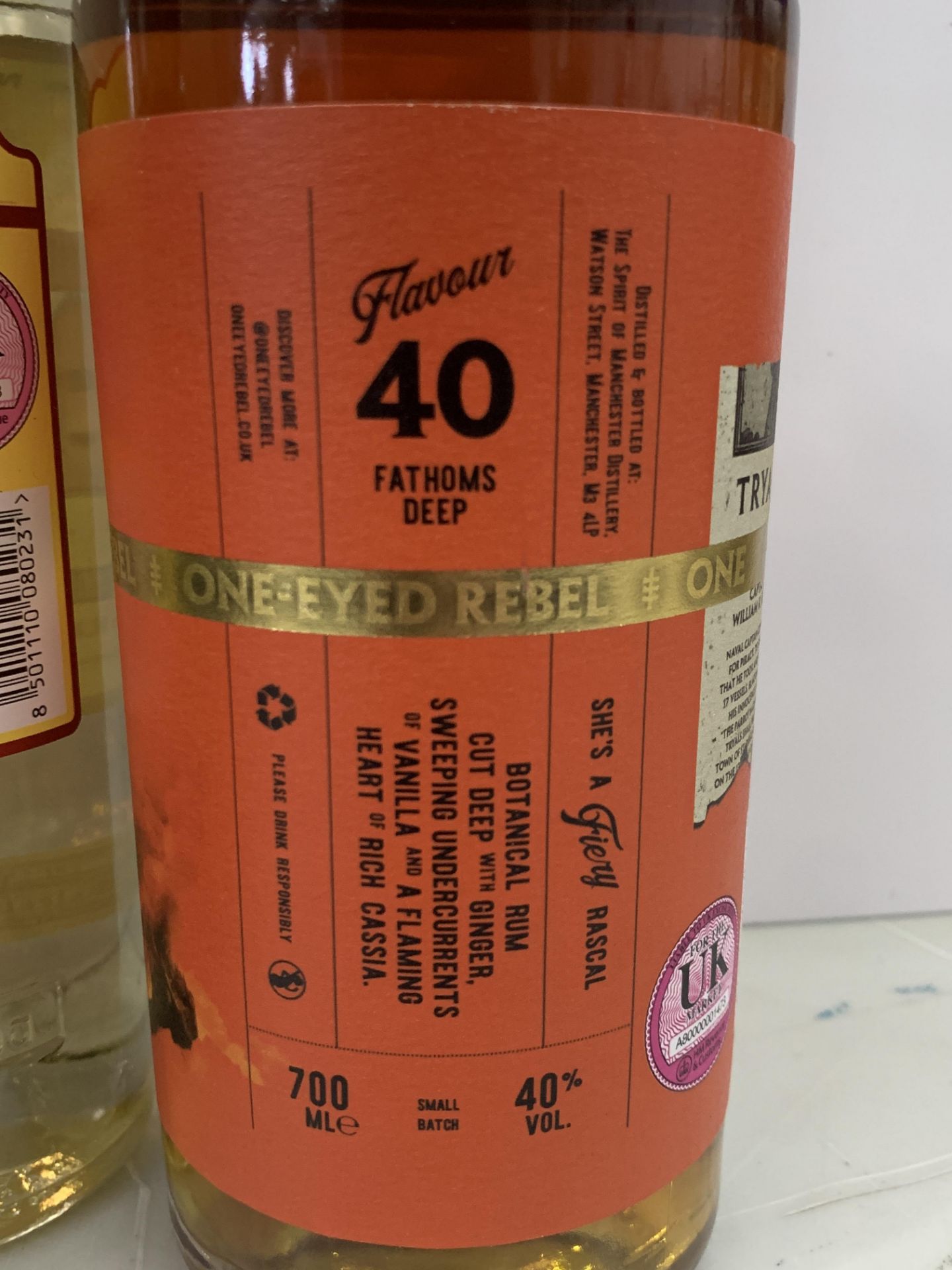 4 x Bottles of Spirits Including: 1 x One-Eyed Rebel Spiced Botanical Rum 70cl 40%; 1 x One-Eyed Reb - Image 9 of 9