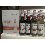 14 x Bottles of Le Sirop de Monin - 9 x 'Gum' and 5 x 'Grenadine' 70cl