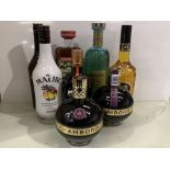 8 x Bottles Of Assorted Liqueurs Including: 2 x Chambord Black Raspberry 70cl 16.5%; 1 x Bailey's Th