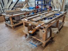 2x Wooden workbenches