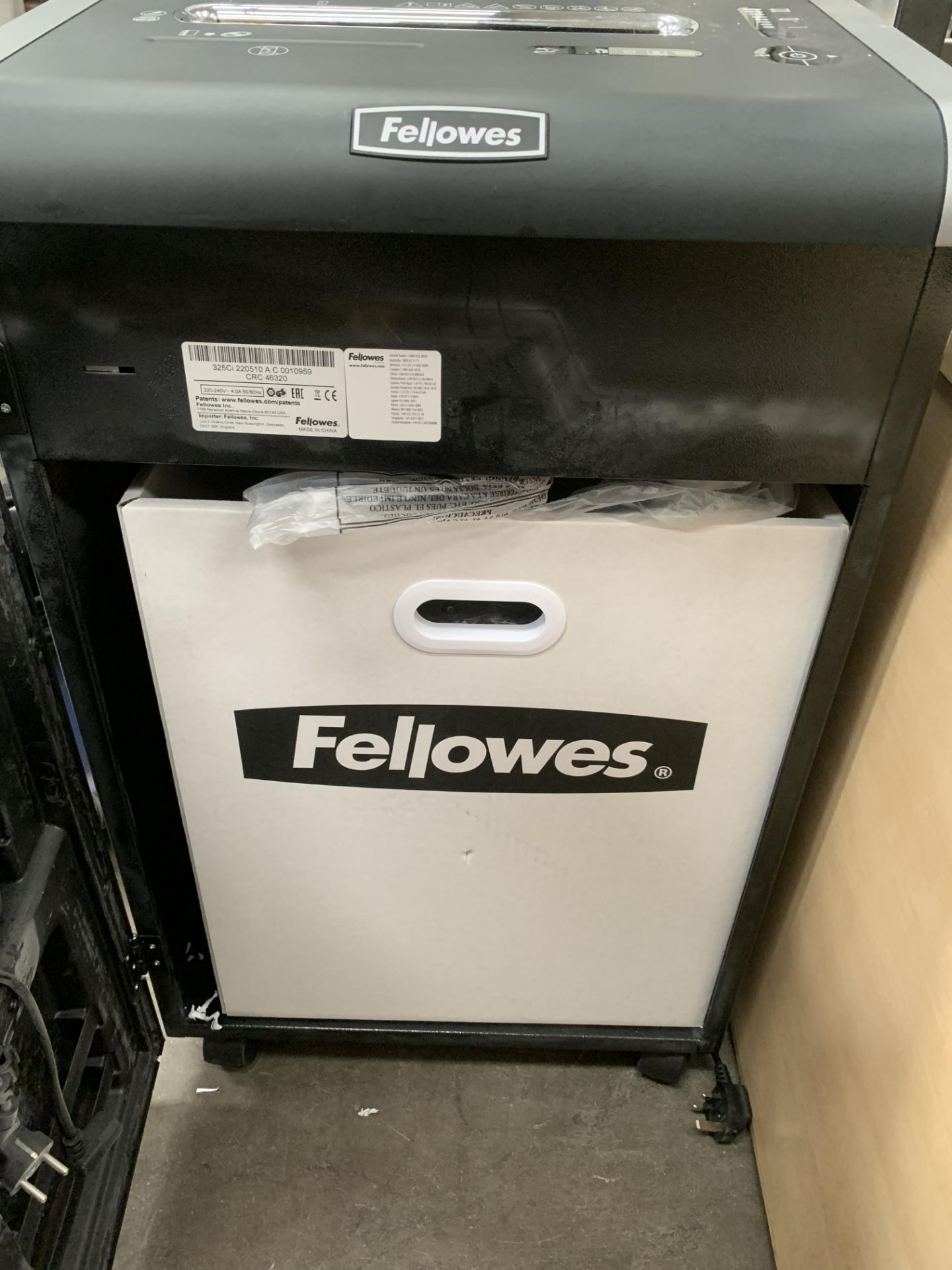 Fellowes 325Ci Mobile Paper Shredder - Image 3 of 4