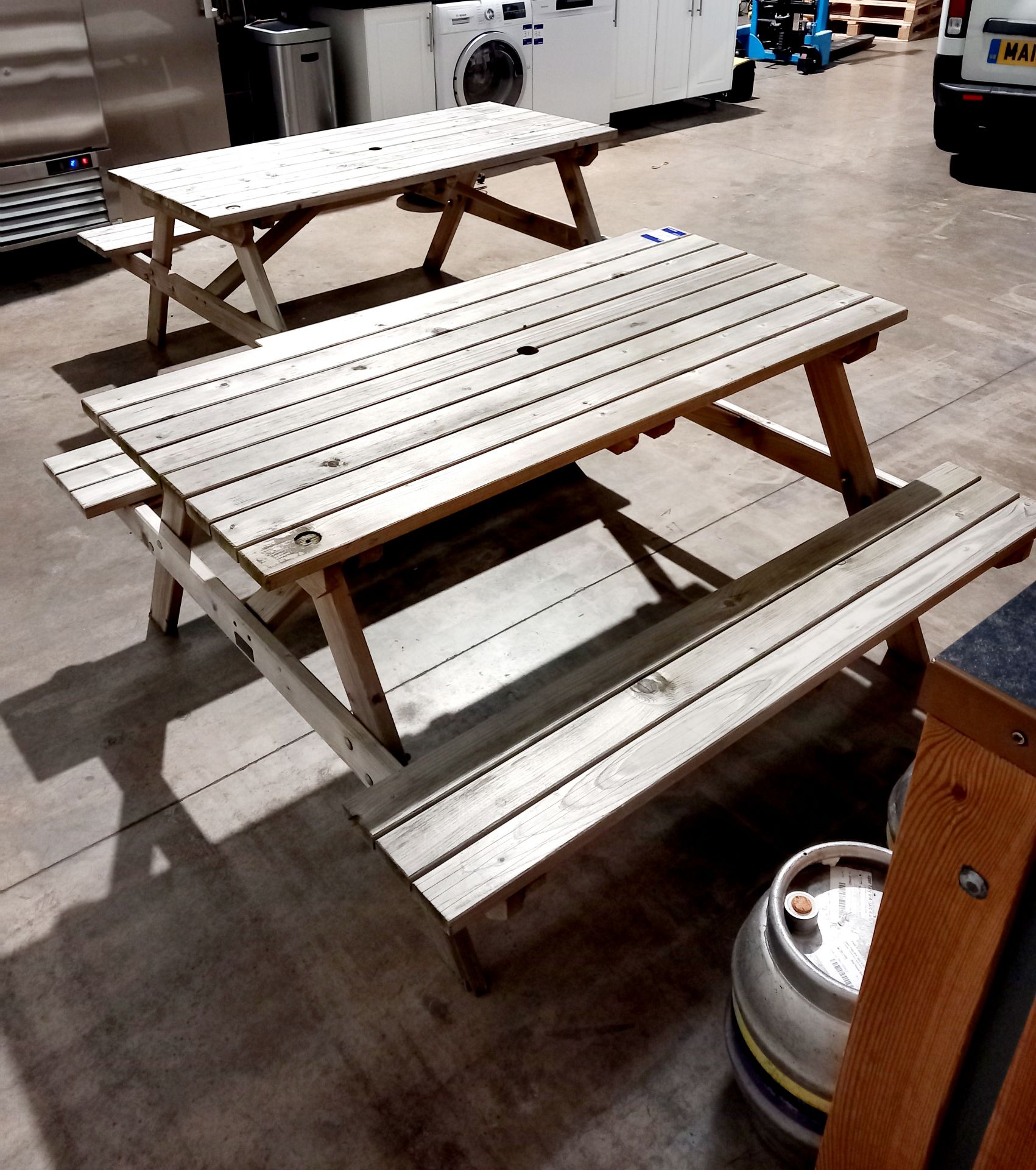 2 x Wooden beer garden tables