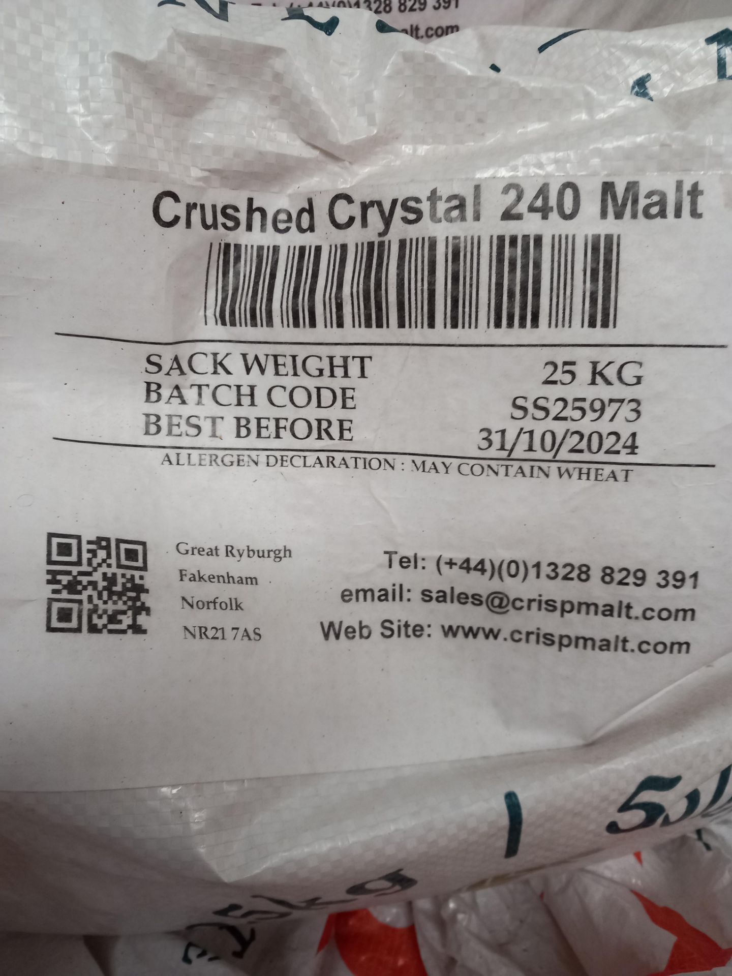 Approximately 20x Crisp 25kg bags of various malt - Image 4 of 5