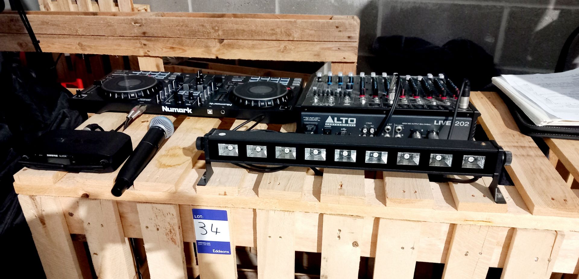 DJ System:- Numark four deck DJ Controller.Alto live 1202 mixing desk, 2 x Auto TS218S speakers, 2 x - Image 12 of 12
