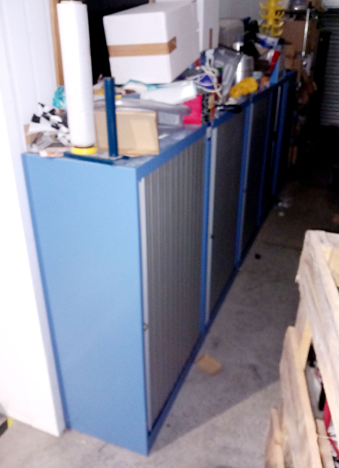 2 x TCG blue steel cabinets