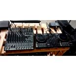 DJ System:- Numark four deck DJ Controller.Alto live 1202 mixing desk, 2 x Auto TS218S speakers, 2 x