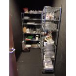 3 x Chrome Storage Shelf Units & Contents Including Glassware etc.