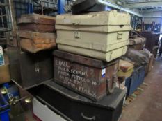 Qty Vintage Travelling Cases + Coffin