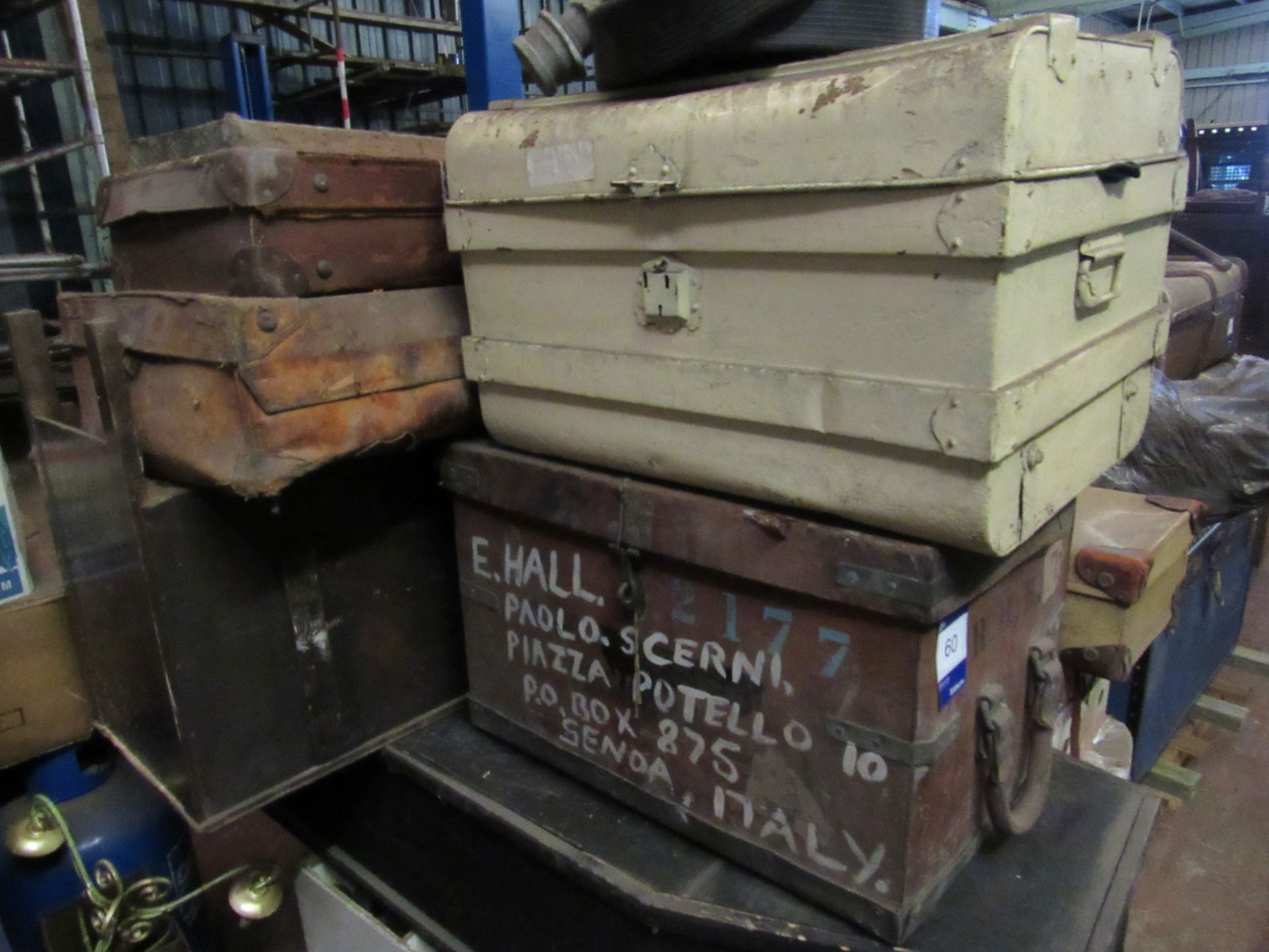 Qty Vintage Travelling Cases + Coffin - Image 3 of 5