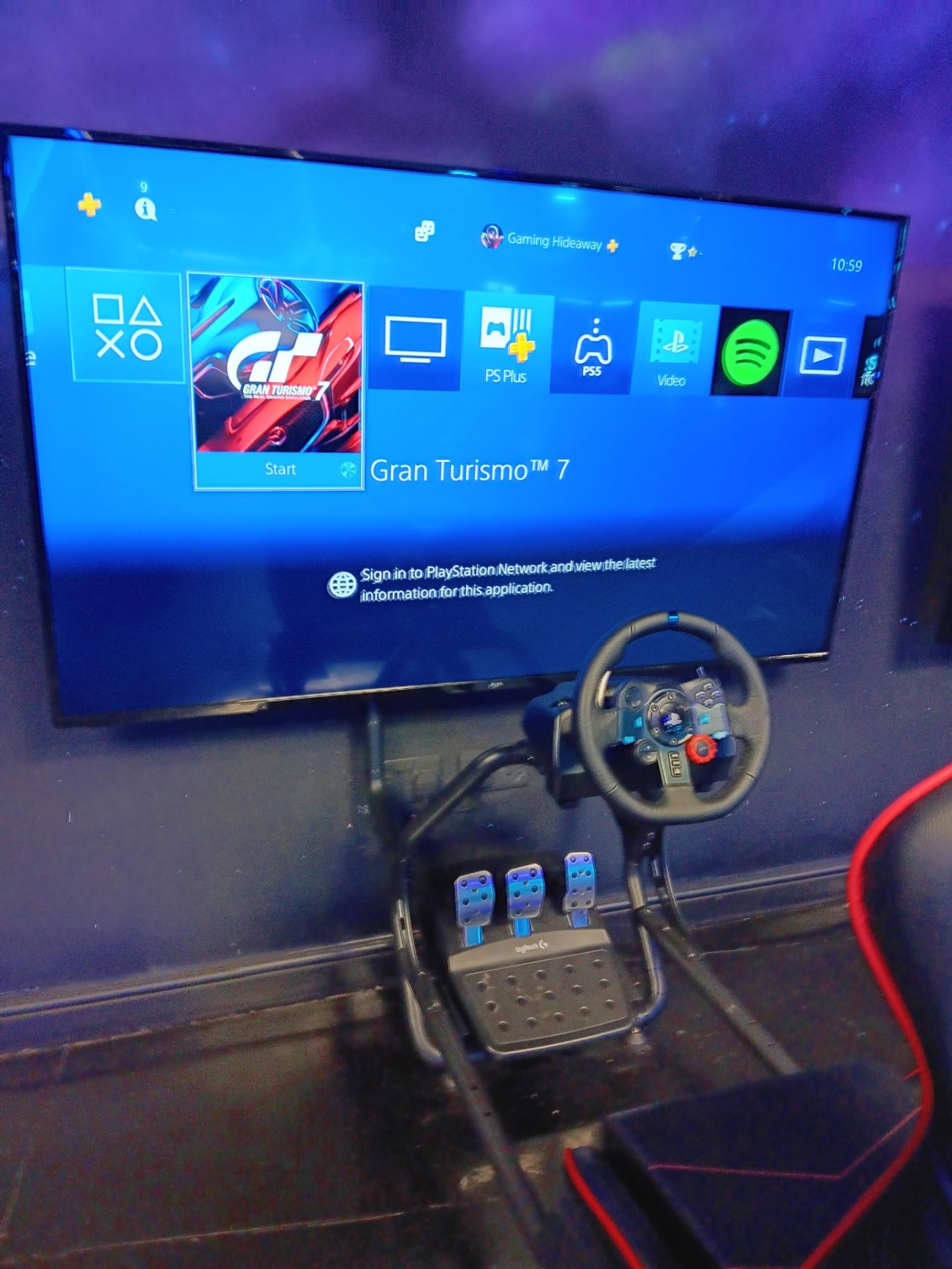 Racing Simulator Cockpit Comprising of Frame, Chair, Logitech Racing Pedals, PlayStation Racing - Image 3 of 3