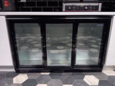 Polar Sliding 3-Door Glass Fronted Undercounter Fridge