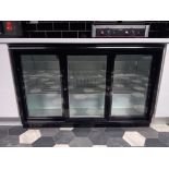 Polar Sliding 3-Door Glass Fronted Undercounter Fridge