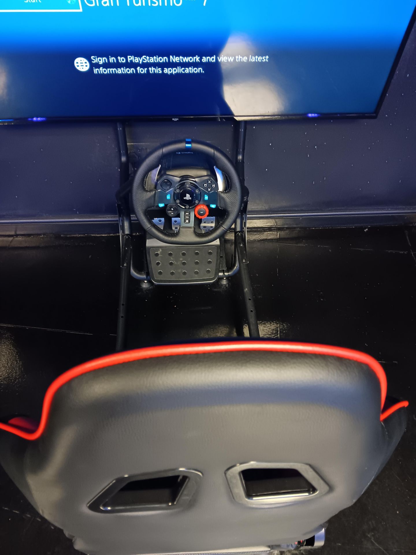Racing Simulator Cockpit Comprising of Frame, Chair, Logitech Racing Pedals, PlayStation Racing - Image 2 of 3