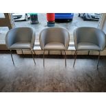3 x Leather Effect Armchairs