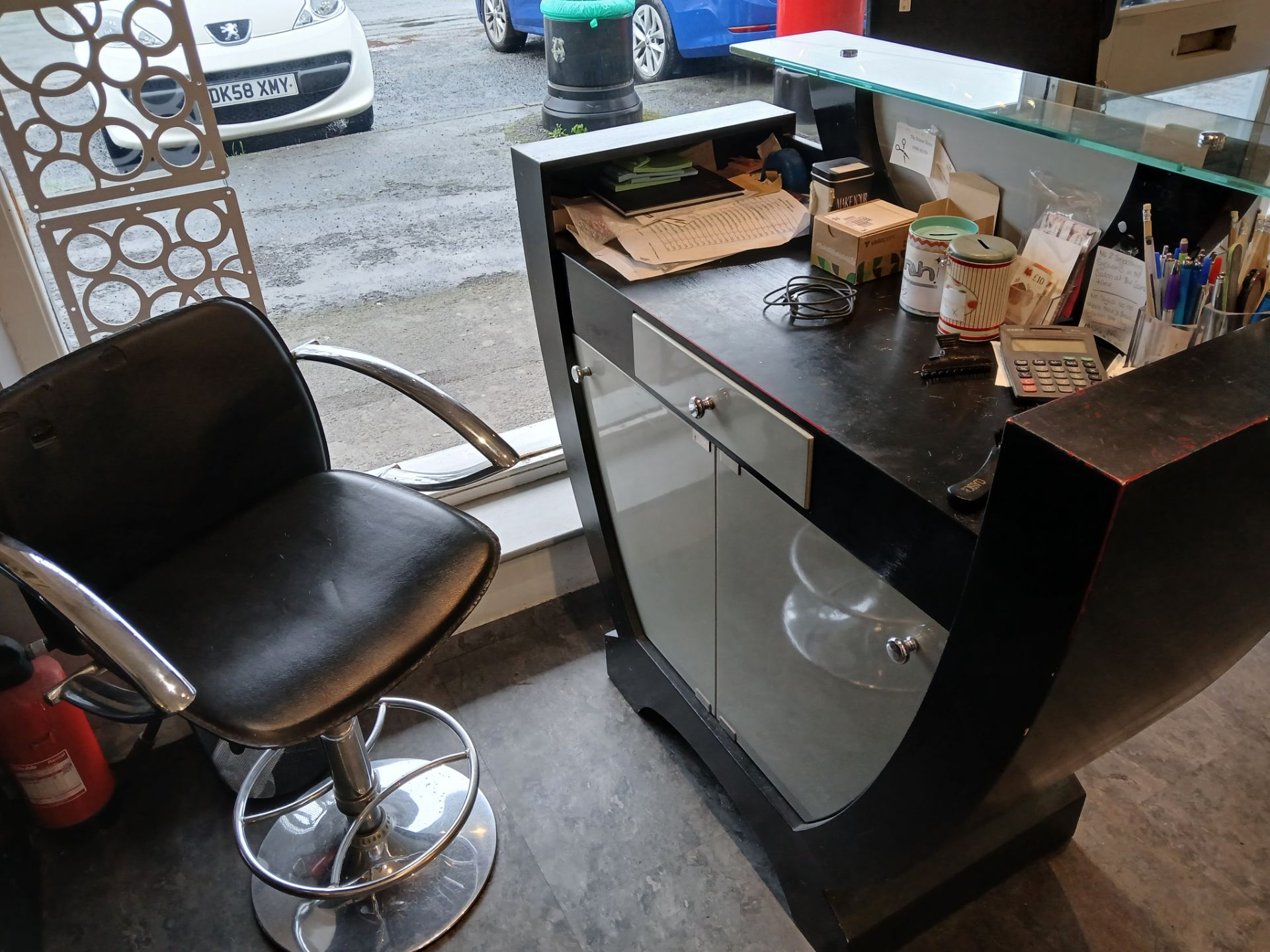 Shaped Reception Desk, with Leather Effect Swivel Chair - Image 2 of 2