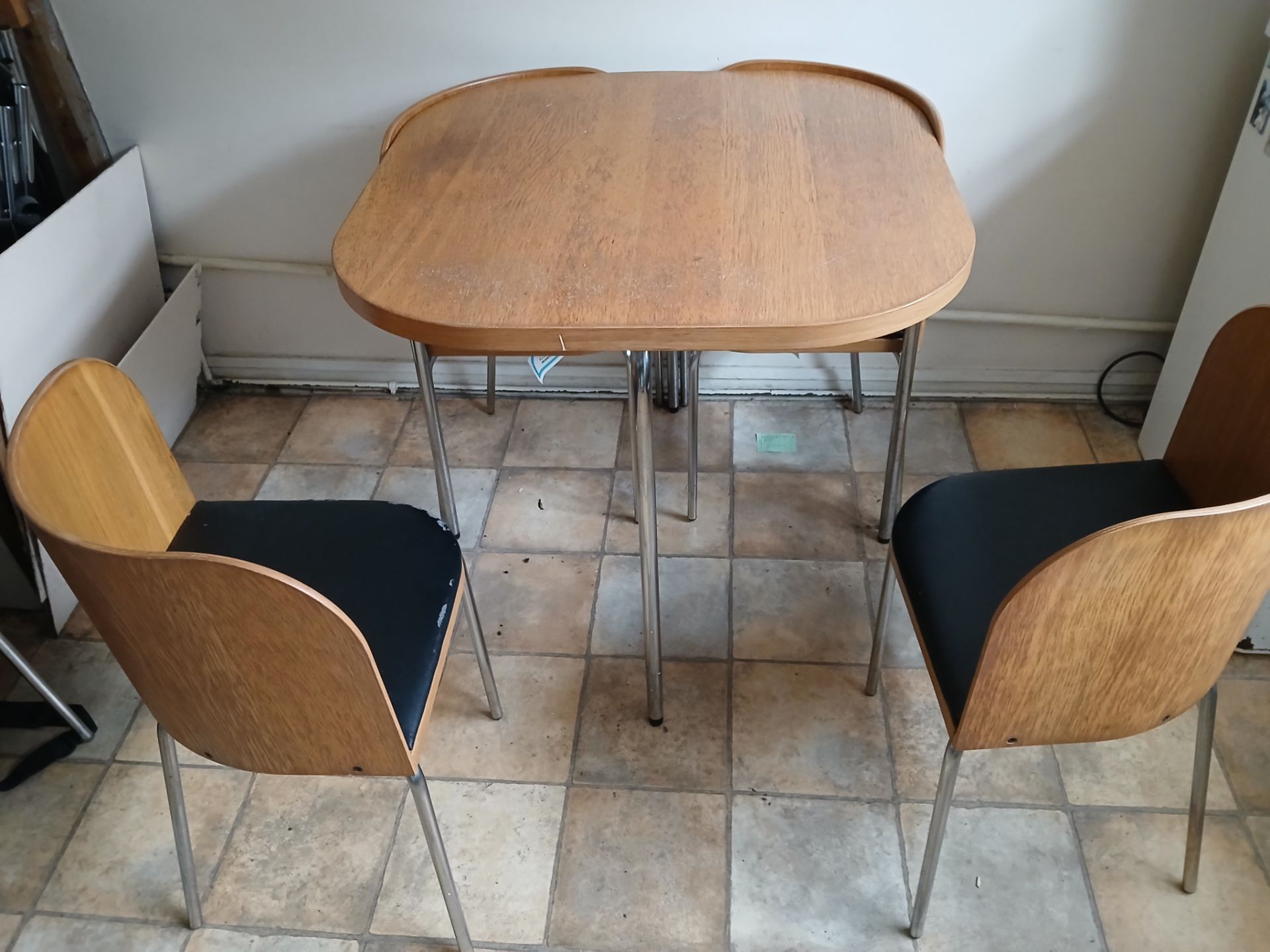 Shaped Table, with 4 x Chairs - Image 2 of 4