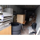 Remaining contents of container to include furniture, filing cabinets, tyres etc.
