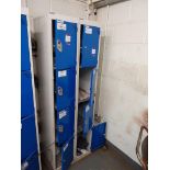 2 x Four compartment personnel locker and contents