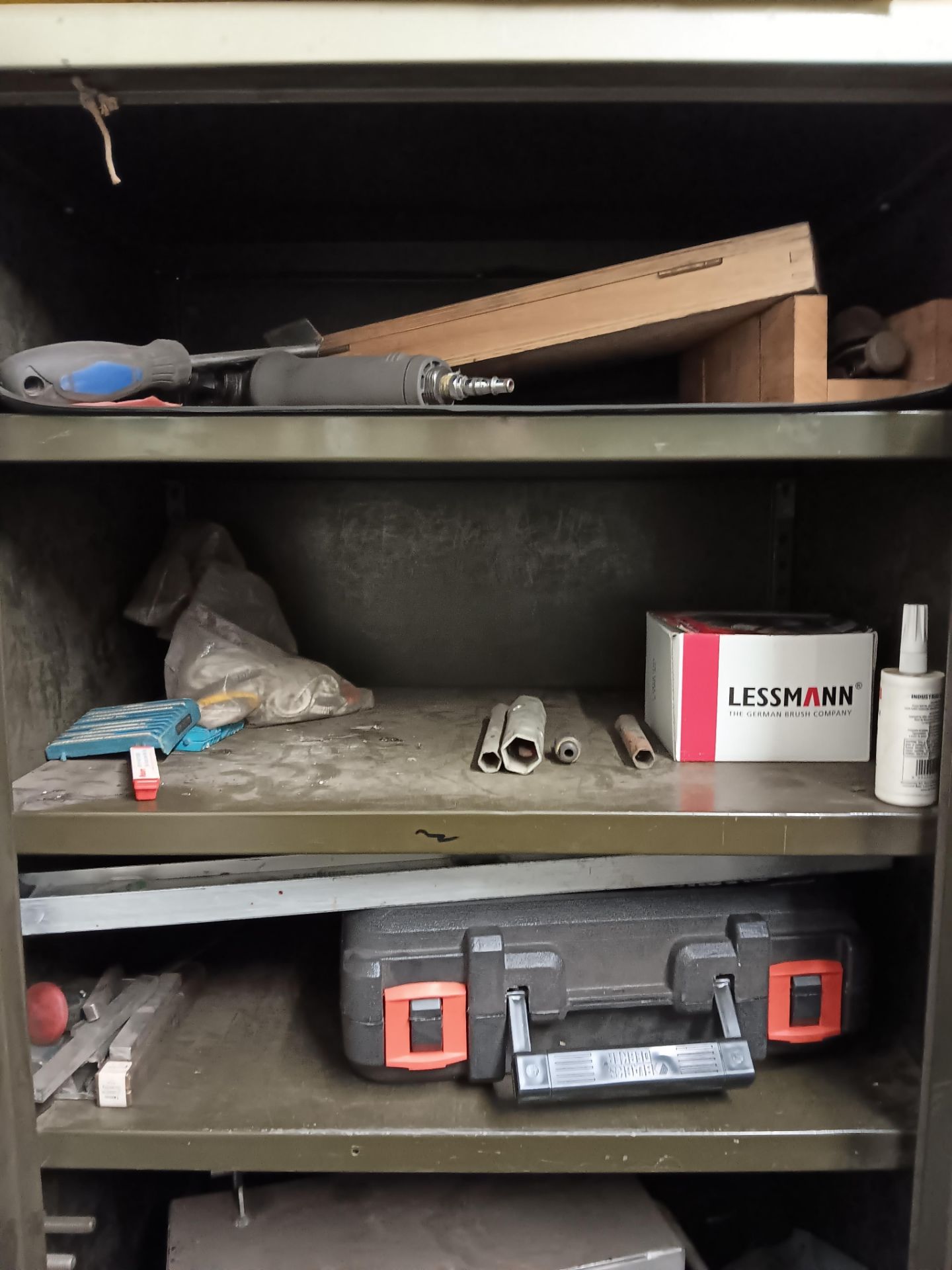 Steel cabinet and contents to include sockets, wrenches, welding torch etc. - Image 2 of 3