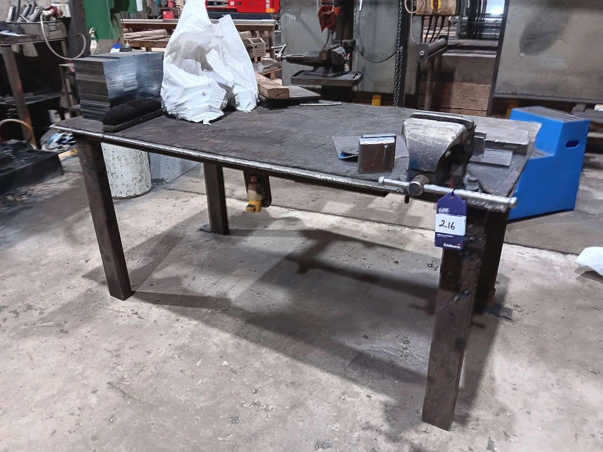 Steel workbench with Record No. 6 vice - Image 2 of 6