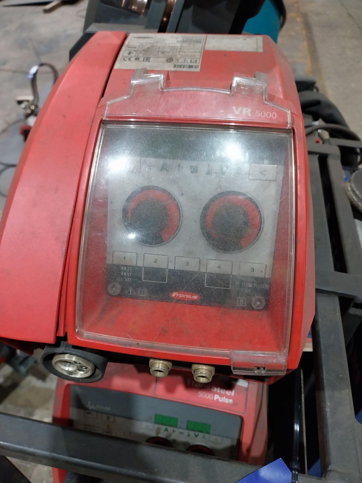 Fronius Transsteel 5000 Pulse mig welder with VR5000 wire feed, Binzel FES-200 W3 extractor ( - Image 5 of 9