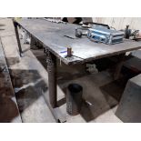 Inhouse fabricated steel workbench 2500mm (l) x 1250mm(d) x 800mm (h)