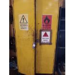 Flammable liquids steel cabinet and contents to include Marine emulsion, anti splatter concentrate